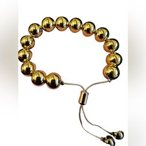 Gold Large Beats Adjustable Bracelet